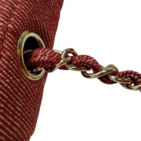 2991018BA (X6) Chanel Shoulder Bag Red Canvas - Picture 8 of 13